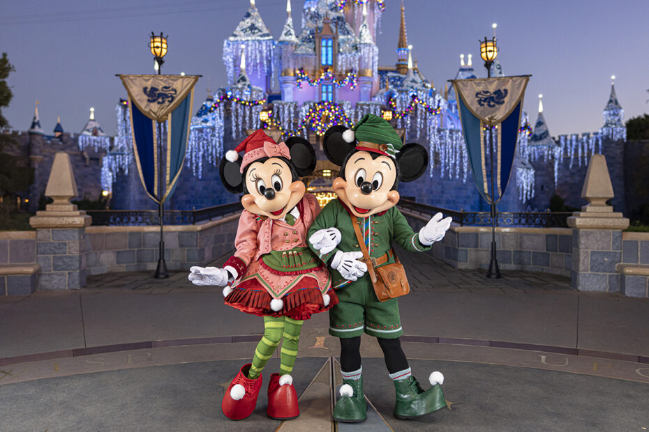 Mickey Mouse and Minnie Mouse, along with their pals, debut charming new looks reminiscent of writing warm letters to loved ones during the 2024 holiday season at Disneyland Park in Anaheim, Calif. (Christian Thompson/Disneyland Resort)