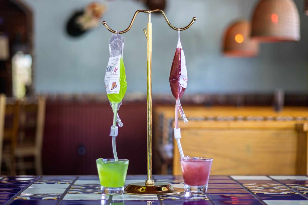 Margs Tequila Transfusion and Monster's Blood (Courtesy Margaritas Mexican Restaurant)